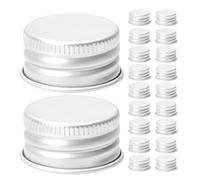 Toddmomy Glass Jars Screw Lids Leakproof Aluminium Screw Caps 100pcs 18mm Replacement Threaded Caps, Suitable for Lotion Containers and Travel