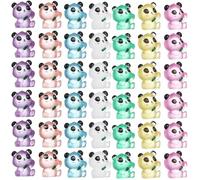 Toddmomy Glow-in-the-Dark Resin Panda Figurines - 56pcs Miniature Animal Statues, Cute DIY Decor for Theme Parties, Desk Ornaments (3cm Multi-Color Crafts)