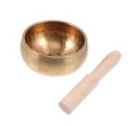 Toddmomy Golden Singing Sound Bowl Set with Wooden Mallet and Copper Gasket, Lightweight Music Therapy Bowl for Yoga Rooms and Bedrooms, Voice for Meditation and Spiritual Practitioners