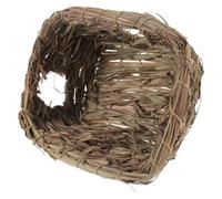 Toddmomy Grass Woven Pet Nest Bed for Rabbits Hamsters and Chinchillas, Hand-woven Natural Small Animal House, Pastoral Style Cozy Sleeping Hut for Indoor Pets
