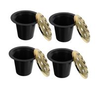 Toddmomy Grave Flower Holders Elegant Golden Grave with Lotus Design 4 Pcs Cemetery Flower Holder and 16 Holes, Lightweight Plastic and Floral Vase Arrangements for Memorial Visits