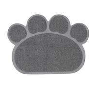 Toddmomy Grey Paw Shaped Cat Litter Mat with Non Slip Bottom Pet Feeding Pad and Litter Tray Mat Easy to Clean Multipurpose Entrance Rug for Cats and Dogs