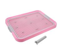 Toddmomy Grid Style Plastic Pet Toilet Tray Removable Base 48x36cm Pink, Puppy Dog Training Potty for Indoor Use