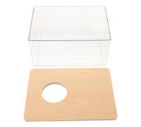 Toddmomy Guinea Pig Sand Bath Case Khaki Acrylic Wear-bathtub for Hamsters and Chinchillas Pet Cage Use 7.87x6.10x3.94 in Health Benefit