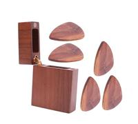 Toddmomy Guitar Pick Storage Box Elegant Walnut Wood Case with Extra Guitar Pick for Musicians Durable and Stylish Design