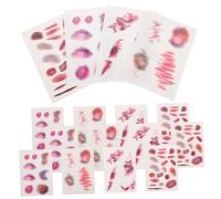 Toddmomy Halloween Fake Scar Temporary Tattoo Stickers 16 Sheets Realistic Bruise Wound Face Scars Makeup for Masquerade Party Adults