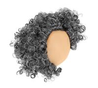 Toddmomy Halloween Wigs for Men with Highly Realistic Scalp Design Grey Curly Afro Style Bald Head Wig and Easy to Wear Color Color for Old Man Look and Holiday Parties Costume