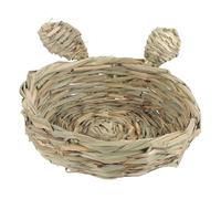 Toddmomy Hamster Nest Straw Chewing Toy Chinchilla Woven Molar Nest Small Animal Bed Edible Bite Toy for Gerbil Ferret Cage Accessory