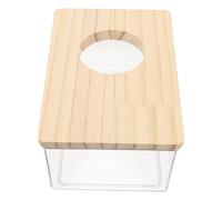 Toddmomy Hamster Sand Bath Box Made of Pet and Wood, Highly Functional for Easy Observation, for Small Animal Habitats and Hamster Cages, Stylish and Attractive Design