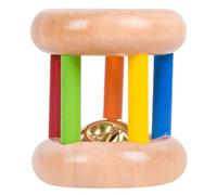 Toddmomy Hand Bell Kids Education Colored Bells Wooden Shaker Plaything for Infant Auditory Development and Hand-Eye Coordination
