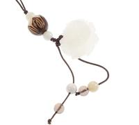 Toddmomy Hand-woven White Jade Phone Lanyard with Beaded Mobile Phone Strap USB Flash Drive Pendant Wrist Strap Anti-lost for Women and Men