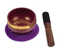 Toddmomy Handcrafted Singing Bowl with Mallet and Colorful Pad Multi Function Meditation Sound Bowl for Yoga Zen Decor Mindfulness and Relaxation Therapy