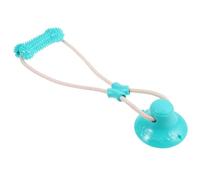 Toddmomy Handheld PET Chew with Suction Cup, Ball Tug Play for Puppies | Tpr Build, Green Finish, Hands Free Sessions on Glass or Tile, Quiet Indoor Play for Small Dogs