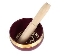 Toddmomy Handmade 8cm Meditation Bowl Wooden Stick Sanskrit Sound Buddhist Bowl for and Meditation