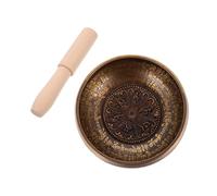Toddmomy Handmade Buddha Sound Bowl for Meditation Yoga Simple Wooden Rod Desktop Decorations Singing Bowl and Wooden Rod