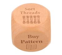 Toddmomy Handmade Engraved Wooden Sewing Decision Dice Quilting Craft Tool for Crafters Portable Creative for Quilting Garment Making Stitchwork Projects