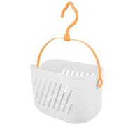 Toddmomy Hanging Basket Bathroom Shower Organizer - Plastic Caddy with Hook & Drainage Holes, Small Bath Storage Basket for Small Items, College Dorm Essentials, White