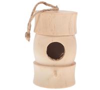 Toddmomy Hanging Bird's Nest Craft Outdoor Bird House Garden Decor Wooden House Ring for Hummingbirds Pet Art