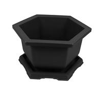 Toddmomy Hexagonal Large Indoor Plastic Flower Pots with Tray Breathable Potted Plant Containers for Bonsai Balcony Garden and Home Decoration Durable Material Starter