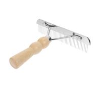 Toddmomy Horse Rake Comb Wooden Handle Grooming Tool for Mane Tail Cleaning Easy to Remove Shedding Hair and Mud