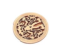 Toddmomy Human Pattern Maple Sound Hole Cover Block for Guitars Easy Installation Feedback Reduction Decorative Acoustic Accessory