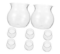Toddmomy Hyacinth Vase Drink Bowl Bubble Planter Fish Bowl Aquatic Plant Pot Daffodil Pot Round Shallow Succulent Planter Easy Maintenance