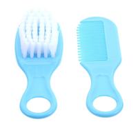 Toddmomy Infant Comb and Baby Brush Set for Newborns, Blue, Anti-Static Pp and TPE Material Massage Comb and Soft Hair Brush to Promote Blood Circulation