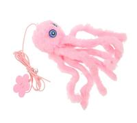Toddmomy Interactive Hanging Cat with Bell for Indoor Self Play and Training, Plush Pink Cartoon Door Design, Elastic String for Active Kitten Entertainment