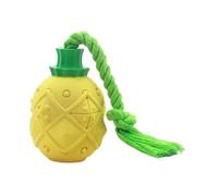 Toddmomy Interactive Pineapple Dog Chew Rubber Food Feeding Ball for Self Playing and Tugging Bright Colored Pet Plaything to Boredom and Strengthen Bond