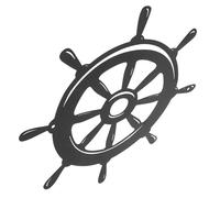 Toddmomy Iron Ship Steering Wheel Wall Hanging Nautical Decor with Creative Hollow Design, Black Metal Coastal Theme Decoration for Beach House and Home Decor