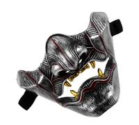Toddmomy Japanese Mask Cosplay Prop Unisex Half Face Masquerade Accessory for Performances Comfortable Fit with Elastic Band Inspired by Traditional Japanese Theater