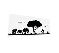 Toddmomy Jungle Animal Wall Decal and Elephant Wall Sticker, Removable Self-Adhesive Nordic Style Giraffe and Wildlife Background Mural for Living Room, 133cm X 43cm