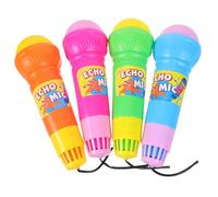 Toddmomy Kids Echo Microphone Toy Set 4pcs Lightweight Karaoke Prop for Boys and Girls 19cm Echo Mic in 4 Colors for Parties and Play