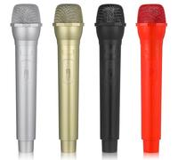 Toddmomy Kids Microphone Props Set of 4 Realistic Plastic Mics for Pretend Play Speech Practice and Group Activities