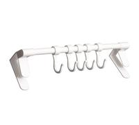 Toddmomy Kitchen Cabinet Hooks Five-Hook Plastic Hanging Rack White