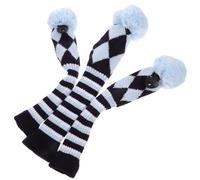 Toddmomy Knitted Golf Club Covers 3Pcs Light Blue Fabric Set for Drivers and Woods Easy Fit for Golfers on Fairway
