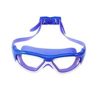 Toddmomy Large Frame Swimming Goggles Fog Protective Swimming Eyewear with UV Protection Double Straps No Leak Clear PC Lenses Blue