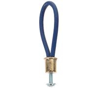 Toddmomy Leather Rope Cabinet Handle, Deep Sea Blue with Gold Metal Ends, Small Pull for Wardrobe, Drawer, and Shoe Cabinet, Rustic Style Door and Dresser String Handle for Home Use