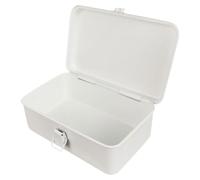 Toddmomy Lockable Metal Storage Box with Large Capacity, Cold Rolled Steel Sheets Construction, Vintage Stylish Design, White Toolbox Suitable for Home and Office Organisation