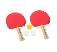 Toddmomy Long Handle Table Tennis Paddle Set Two-pack Blanks for DIY Painting Portable Pong Rackets with Comfortable Grip for Doubles Training and Party Games