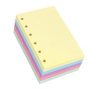 Toddmomy Loose Leaf Paper Refills Blank Replaceable Planner Notebook Inserts A7 Sized 250 Pages Colored with 6 Hole Design for DIY Notes and Drawing, Suitable for Students and Artists