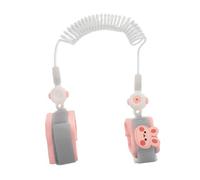 Toddmomy -Lost Rope Safety Bracelet Walking Rope Wrist Leash Safety Rope -Lost Strap Bracelets Safety Leash Metal Pink
