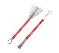 Toddmomy Metal Drum Brushes with Red Comfortable Handles Steel Wire Design for Jazz Snare Drums and Percussion Enhanced Nuanced Sound Performance Drumstick Cleaning Tool