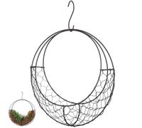 Toddmomy Metal Hanging Basket - Moon Shape Wire Wreath Basket Garden Planters Wire Frame for Indoor & Outdoor Balcony Patio Plant Holder Wall Decor