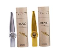 Toddmomy Metal Kazoo with Gold and Silver Kazoos Lightweight Musical Instruments for Music Lovers Ukulele Partner and Funny Performance for Guitar Players
