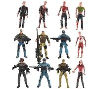Toddmomy Military Soldier Models Set 12Pcs Flexible Action Figures 4In Realistic Army and Zombie Toys for Kids Role Play and Educational Fun