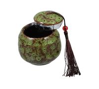 Toddmomy Mini Ceramic Urn for Pet Ashes Small Keepsake Casket for Dogs and Cats Elegant Green Memorial Container for Ashes Securely Sealed Pet Cremation Urn