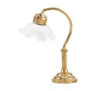 Toddmomy Mini Dollhouse Table Lamp, Flower Bed Side Tiny Lamp Model for Miniature House, Bedroom Night Light Ornament for Craft Decor