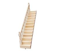 Toddmomy Mini House Staircase Wooden Playhouse Stairs with Handrail for DIY Miniature Furniture for Dollhouse Decor and Creating Realistic Scenes