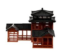 Toddmomy Mini Pagoda Statue Zen Garden Meditation Pavilion Sculpture Miniature Japanese Garden Gazebo Aquarium Micro Landscape Ornament for Home Bonsai Decor